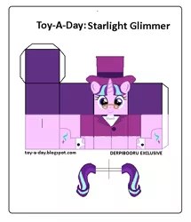 Size: 600x699 | Tagged: a hearth's warming tail, alternate version, artist:grapefruitface1, arts and crafts, clothes, craft, derpibooru import, papercraft, safe, snowfall frost, solo, starlight glimmer, toy a day