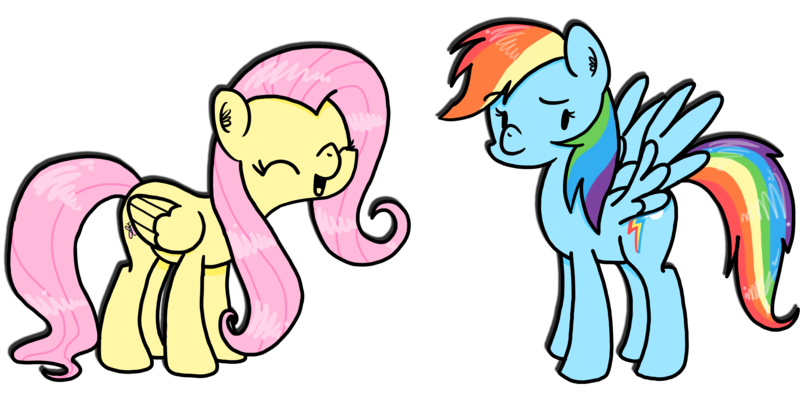 Size: 3000x1518 | Tagged: safe, artist:raptorfarts, derpibooru import, fluttershy, rainbow dash, pegasus, pony, sonic rainboom (episode), flutteryay, scene interpretation, yay