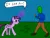 Size: 4000x3000 | Tagged: safe, artist:anonymous, derpibooru import, twilight sparkle, twilight sparkle (alicorn), oc, oc:anon, alicorn, human, pony, /mlp/, 4chan, angry, because horses instinctively fear snakes that's why, colored, death threat, dialogue, drawthread, duo, female, horses doing horse things, magic, mare, outdoors, prank, simple background, the old fake snakes in the "mixed nuts" can prank, threat