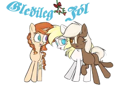 Size: 1065x800 | Tagged: artist:otherdrawfag, aryan pony, blackletter, christmas, derpibooru import, epona, freya (norse), holiday, holly, holly mistaken for mistletoe, icelandic, implied group sex, implied lesbian, implied sex, implied threesome, merry christmas, /mlpol/, nazi, oc, oc:aryanne, oc:freya, pagan, safe, simple background, the legend of zelda, transparent background, unofficial characters only, yule
