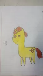 Size: 367x654 | Tagged: safe, artist:lance blazer, derpibooru import, oc, unofficial characters only, pony, unicorn, arrow, bow (weapon), bow and arrow, lined paper, pointy ponies, traditional art, weapon