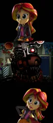 Size: 645x1498 | Tagged: safe, derpibooru import, sunset shimmer, equestria girls, 3d, exploitable meme, five nights at freddy's, freddy fazbear's pizzeria simulator, meme, molten freddy, source filmmaker, sunset screamer