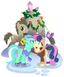 Size: 216x258 | Tagged: best friends, bon bon, derpibooru import, doctor whooves, gameloft, holder's boulder, lyra heartstrings, picture for breezies, safe, shipping fuel, sweetie drops, time turner