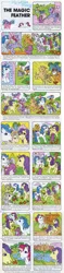 Size: 688x2938 | Tagged: safe, derpibooru import, official, applejack (g1), baby blossom, baby glory, baby tiddly winks, cotton candy (g1), firefly, lemon drop, majesty, medley, moondancer (g1), peachy, powder, spike (g1), tickle (g1), comic:my little pony (g1), g1, adventure, baby lickety-split, bag, bird of truth, bow, comic, determined, dream castle, mission, present, quest, river, sign, stone-hearted sorceror, tail bow, the magic feather, turned to stone