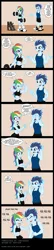 Size: 800x3732 | Tagged: safe, artist:niban-destikim, derpibooru import, rainbow dash, soarin', equestria girls, biceps, clothes, comic, converse, female, flexing, joke, male, muscles, pun, shipping, shoes, shorts, soarindash, sports bra, sports shorts, straight, weight lifting