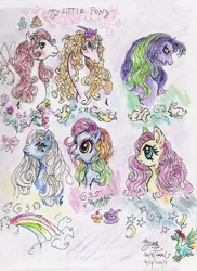 Size: 727x1000 | Tagged: artist:sapphire-light, derpibooru import, fluttershy, g1, g2, g3, g3.5, paradise, pretty belle, prince firefly, rainbow dash (g3), safe, starbeam, sweetheart sister ponies