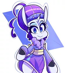 Size: 1501x1693 | Tagged: safe, artist:sourspot, derpibooru import, rarity, pony, semi-anthro, unicorn, alternate hairstyle, bipedal, clothes, female, kimono (clothing), looking at you, mare, smiling, solo