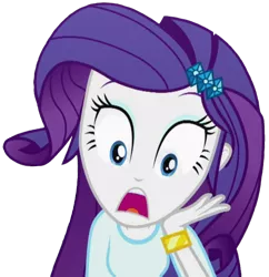 Size: 688x712 | Tagged: safe, artist:thebarsection, derpibooru import, edit, edited screencap, screencap, rarity, epic fails (equestria girls), eqg summertime shorts, equestria girls, clothes, female, not a vector, oh my, open mouth, simple background, solo, transparent background
