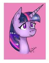 Size: 607x780 | Tagged: safe, artist:nyokoart, derpibooru import, twilight sparkle, twilight sparkle (alicorn), alicorn, pony, bust, portrait, solo, tearing up