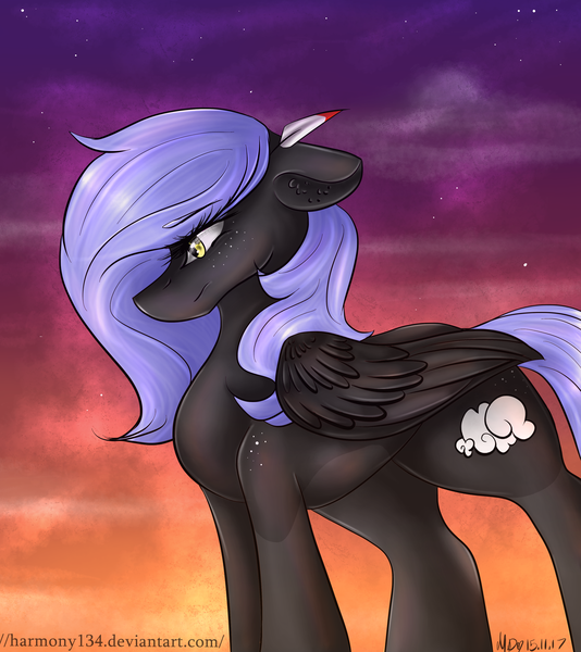 Size: 3115x3500 | Tagged: safe, artist:harmony134, derpibooru import, oc, oc:cloudy night, unofficial characters only, pegasus, pony, female, high res, mare, solo, twilight (astronomy)