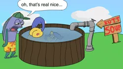 Size: 2001x1125 | Tagged: artist:platypus in a can, butt, butt soup, derpibooru import, oc, oc:buttpony, oh that's real nice, plot, spongebob squarepants, suggestive, the bully, unofficial characters only