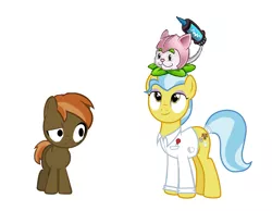 Size: 1855x1437 | Tagged: safe, artist:drypony198, derpibooru import, button mash, doctor fauna, earth pony, pony, cattail (plants vs zombies), crossover, plants vs zombies, simple background, white background