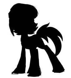 Size: 1130x1238 | Tagged: safe, artist:lilboulder, derpibooru import, oc, oc:charlie, unofficial characters only, earth pony, pony, black and white, female, grayscale, hat, mare, monochrome, pokémon, silhouette, simple background, solo, white background, who's that pokémon