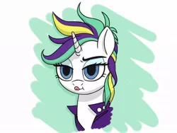 Size: 1024x768 | Tagged: safe, artist:rainbow-douch, derpibooru import, rarity, it isn't the mane thing about you, alternate hairstyle, punk, raripunk, solo, tongue out