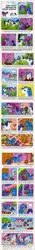 Size: 597x4239 | Tagged: safe, derpibooru import, baby cuddles, baby lucky, glory, gusty, majesty, north star, sparkler (g1), spike (g1), wind whistler, dragon, pony, unicorn, comic:my little pony and friends (g1), g1, baby lucky through the magic window, bow, buggy, cleaning, comic, crying, dream castle, lucky charm, magic window, misdirection, mop, mouth hold, not helping, origin story, pixies, present, spring cleaning, stroller, tail bow, throne, trippy