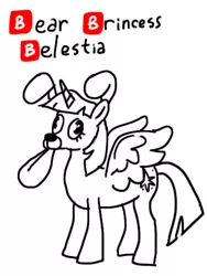 Size: 364x485 | Tagged: safe, artist:bigrigs, derpibooru import, twilight sparkle, twilight sparkle (alicorn), alicorn, pony, 🅱, dear princess celestia, female, mare, meme, monochrome, simple background, snapchat filter, solo, spread wings, thot, tongue out, wat, white background, wings
