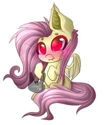 Size: 2919x3425 | Tagged: safe, artist:siena1923, derpibooru import, fluttershy, bat pony, pony, bats!, bat ponified, blushing, cute, cute little fangs, fangs, female, flutterbat, mare, race swap, shyabates, shyabetes, solo