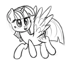 Size: 943x821 | Tagged: safe, artist:nimaru, derpibooru import, twilight sparkle, twilight sparkle (alicorn), alicorn, pony, monochrome, sketch, solo