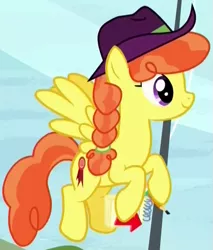 Size: 553x649 | Tagged: safe, derpibooru import, screencap, record high, pegasus, pony, appleoosa's most wanted, cowboy hat, cropped, female, flying, hat, mare, solo