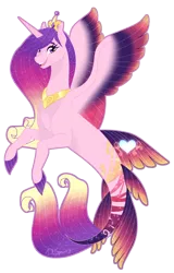 Size: 1440x2248 | Tagged: artist:djspark3, cutie mark, derpibooru import, female, fin, hooves, horn, mare, princess, princess cadance, safe, seaponified, seapony (g4), simple background, smiling, solo, species swap, transparent background, wings