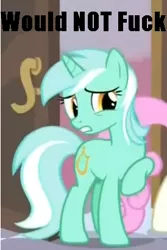 Size: 274x409 | Tagged: suggestive, derpibooru import, edit, edited screencap, screencap, lyra heartstrings, pony, unicorn, a canterlot wedding, i'd fuck it, mspaintponies, reaction image, text, vulgar