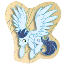 Size: 1000x1000 | Tagged: safe, artist:tuppkam1, derpibooru import, soarin', pegasus, pony, flying, male, simple background, solo, spread wings, stallion, transparent background, wings