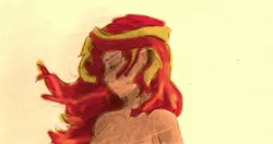 Size: 1564x826 | Tagged: safe, artist:cross_ornstein, color edit, derpibooru import, edit, editor:whatthehell!?, sunset shimmer, equestria girls, clothes, colored, pencil drawing, sketch, traditional art