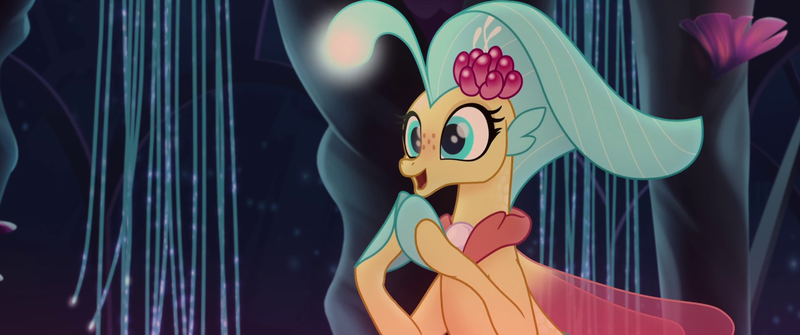 Size: 1920x804 | Tagged: bioluminescent, clapping, derpibooru import, my little pony: the movie, princess skystar, safe, screencap, seapony (g4), solo, underwater