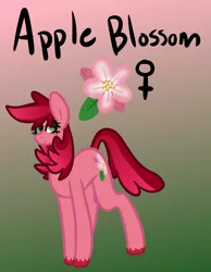 Size: 700x900 | Tagged: safe, artist:eppyminecart, derpibooru import, oc, oc:apple blossom (ice1517), unofficial characters only, earth pony, pony, icey-verse, female, gradient background, mare, next generation, offspring, parent:big macintosh, parent:cheerilee, parents:cheerimac, solo, unshorn fetlocks