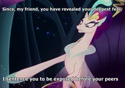 Size: 1143x801 | Tagged: angry, bubble, caption, derpibooru import, edit, female, frown, hippogriff, image macro, meme, my little pony: the movie, pink floyd, queen novo, safe, screencap, seapony (g4), seaquestria, song reference, text, text edit, the trial, the wall, underwater