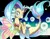 Size: 1600x1255 | Tagged: safe, artist:tyuubatu, derpibooru import, princess skystar, seapony (g4), my little pony: the movie, blue eyes, blue mane, blue tail, bubble, cute, digital art, dorsal fin, eyelashes, eyeshadow, female, fin wings, fins, fish tail, flower, flower in hair, flowing mane, flowing tail, happy, image, jewelry, jpeg, looking at you, makeup, necklace, open mouth, pearl necklace, signature, smiling, smiling at you, solo, swimming, tail, underwater, water, wings