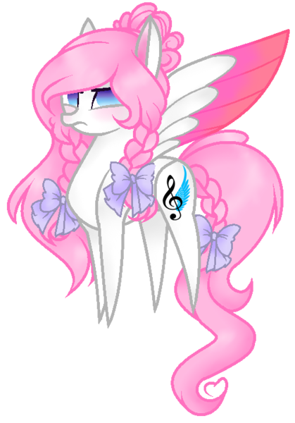 Size: 508x728 | Tagged: safe, artist:angelamusic13, derpibooru import, oc, oc:angela music, unofficial characters only, pegasus, pony, base used, bow, braid, braided tail, female, hair bow, haycartes' method, mare, simple background, solo, tail bow, transparent background