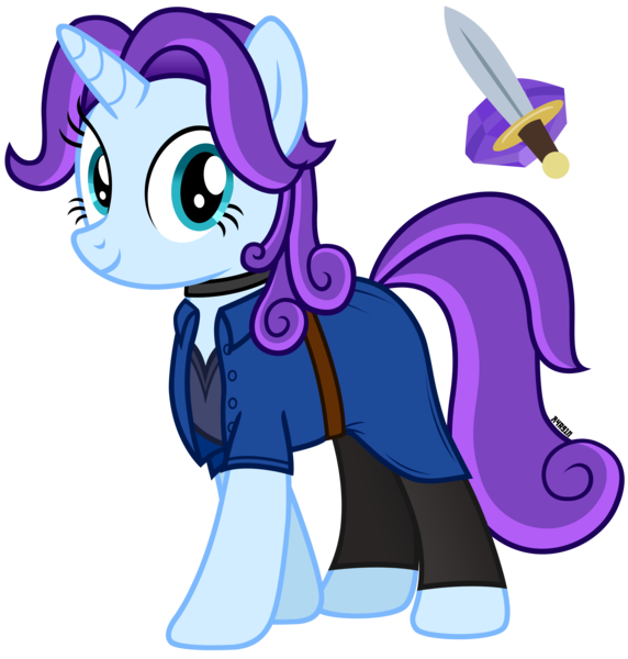 Size: 3280x3441 | Tagged: safe, artist:a4r91n, derpibooru import, ponified, pony, unicorn, abigail (stardew valley), choker, clothes, cutie mark, female, jacket, mare, simple background, solo, stardew valley, sword, transparent background, vector, weapon