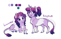 Size: 5100x3300 | Tagged: safe, artist:earthsong9405, deleted from derpibooru, derpibooru import, oc, oc:amythst, oc:lavender, unofficial characters only, classical unicorn, pony, unicorn, blaze (coat marking), cloven hooves, coat markings, colored hooves, crossed hooves, duo, ethereal mane, female, filly, foal, leonine tail, magical lesbian spawn, next generation, offspring, parent trap au, parent:rarity, parent:twilight sparkle, parents:rarilight, piebald coloring, ponytail, siblings, simple background, sisters, starry mane, twin sisters, twins, unshorn fetlocks, white background