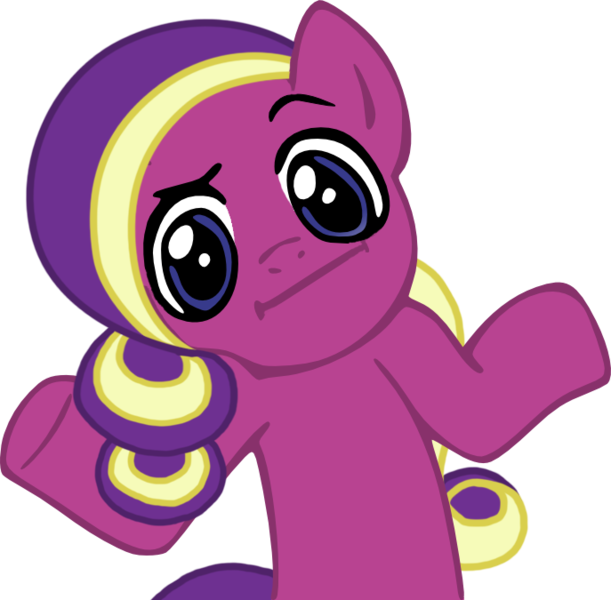 Size: 687x675 | Tagged: artist:beckiergb, cupcake (g4), derpibooru import, :i, looking at you, safe, shrug, shrugpony, simple background, solo, sugarcup, transparent background, vector