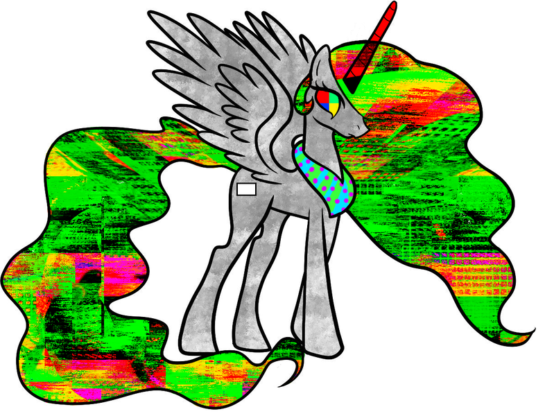 Size: 1194x911 | Tagged: safe, artist:mie woharu, derpibooru import, oc, unofficial characters only, alicorn, pony, alicorn oc, error, gaudy!, glitch, horn, wings