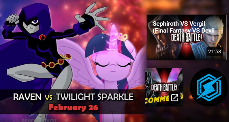 Size: 793x423 | Tagged: alicorn, crossover, death battle, death battle!: raven vs twilight sparkle, derpibooru import, exploitable meme, meme, raven (teen titans), safe, screw attack, teen titans, twilight sparkle, twilight sparkle (alicorn)