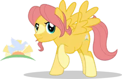 Size: 1024x663 | Tagged: safe, artist:mlp-trailgrazer, derpibooru import, oc, oc:morning dove, pegasus, pony, blaze (coat marking), male, offspring, parent:fluttershy, parent:sunburst, parents:flutterburst, raised hoof, simple background, socks (coat marking), solo, stallion, transparent background