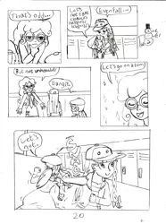 Size: 2343x3151 | Tagged: artist:oneovertwo, comic, comic:eventide & evenfall comic, derpibooru import, oc, oc:evenfall, oc:eventide, offspring, parent:sunset shimmer, safe, satyr, scribble dee