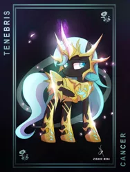 Size: 3161x4200 | Tagged: safe, artist:zidanemina, derpibooru import, oc, unofficial characters only, earth pony, pony, cancer (horoscope), card, crossover, female, flower, mare, raised hoof, saint seiya, solo, zodiac