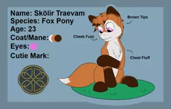 Size: 1200x766 | Tagged: artist:nudeknightart, chest fluff, derpibooru import, fox, fox pony, hybrid, male, oc, oc:skölir traevam, reference sheet, safe, simple background, solo, unofficial characters only