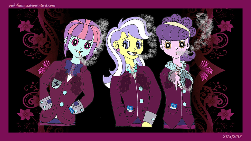 Size: 1600x900 | Tagged: safe, derpibooru import, sunny flare, suri polomare, upper crust, equestria girls, cancer (disease), cigarette, cigarette smoke, lungs, smoke, smoking