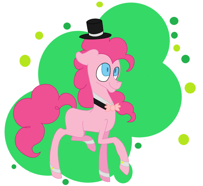 Size: 2444x2236 | Tagged: artist:moonlightnote, cufflinks, cuffs (clothes), derpibooru import, hat, pinkie pie, safe, simple background, solo, top hat, transparent background