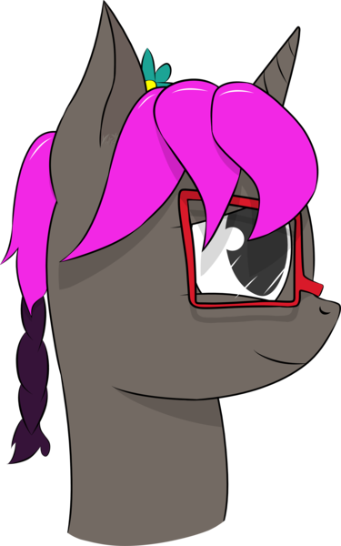 Size: 2403x3840 | Tagged: safe, artist:blaze5565, derpibooru import, oc, oc:grey skies (ice1517), unofficial characters only, alicorn, pony, alicorn oc, bust, female, flower, flower in hair, glasses, horn, mare, simple background, solo, transparent background, wings