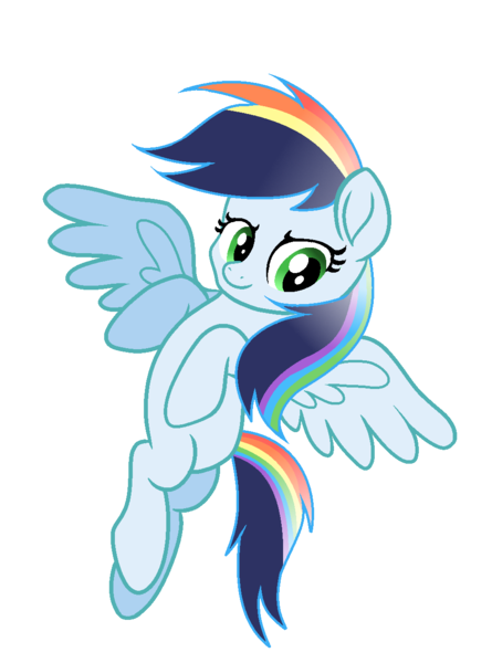 Size: 968x1304 | Tagged: safe, artist:thesmall-artist, derpibooru import, oc, oc:speed dash, pegasus, pony, female, mare, multicolored hair, offspring, parent:rainbow dash, parent:soarin', parents:soarindash, rainbow hair, simple background, solo, transparent background