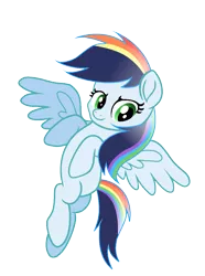 Size: 968x1304 | Tagged: safe, artist:thesmall-artist, derpibooru import, oc, oc:speed dash, pegasus, pony, female, mare, multicolored hair, offspring, parent:rainbow dash, parent:soarin', parents:soarindash, rainbow hair, simple background, solo, transparent background