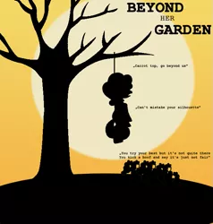 Size: 631x664 | Tagged: artist:hunberserker, beyond her garden, carrot top, derpibooru import, glaze, golden harvest, grimdark, hanging, hanging (by neck), inkpony, silhouette, solo, song reference, suicide