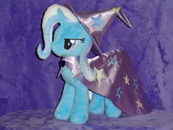 Size: 640x480 | Tagged: safe, artist:whitedove-creations, derpibooru import, trixie, pony, cape, clothes, hat, irl, photo, plushie, solo, trixie's cape, trixie's hat