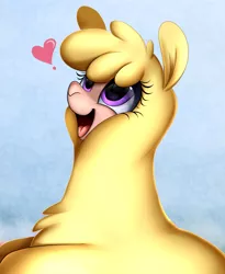 Size: 1446x1764 | Tagged: alpaca, artist:pridark, bust, community related, cute, derpibooru import, female, heart, open mouth, paprika paca, part of a set, portrait, safe, simple background, smiling, solo, them's fightin' herds