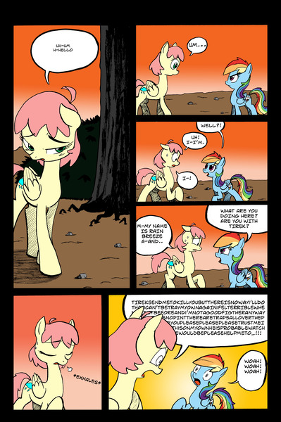 Size: 3296x4952 | Tagged: safe, artist:leon-z, derpibooru import, rainbow dash, oc, oc:rain breeze, pegasus, pony, comic:returns endings & beginnings, comic, tree